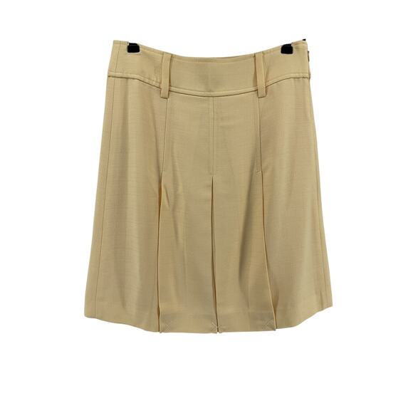 J.Crew Pleated Tan Rayon Knee-Length Skirt Size 0 - Picture 3 of 5